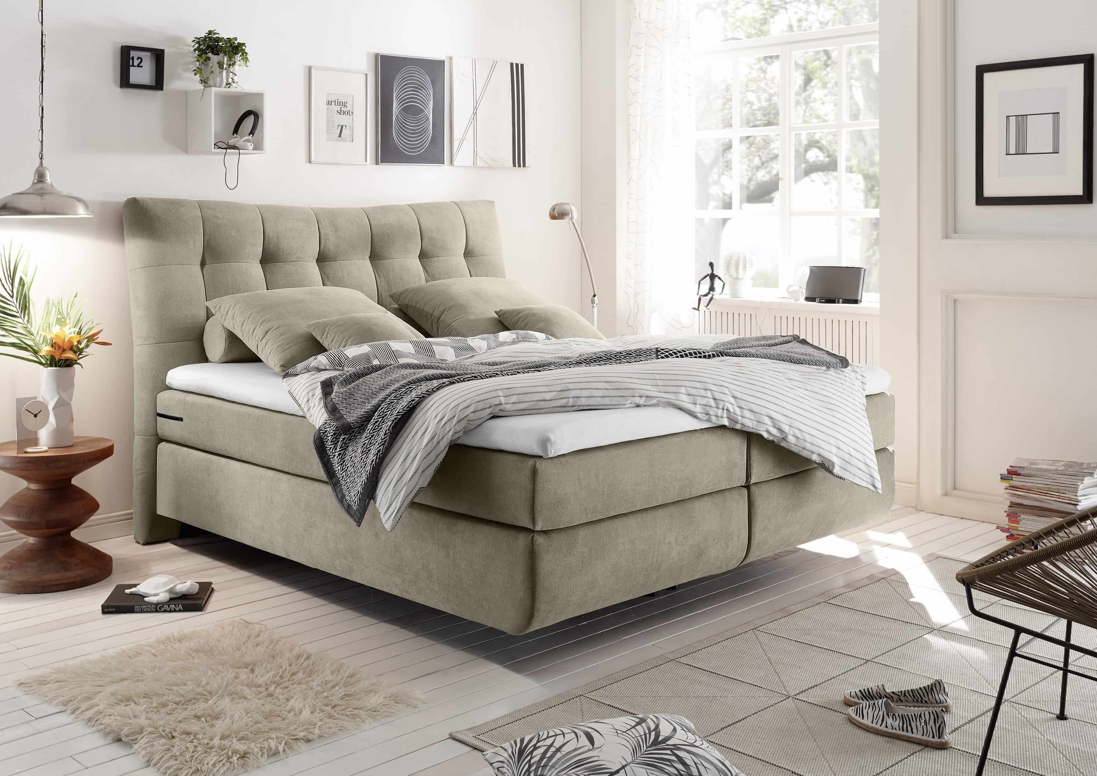 Boxspringbett Malibu 180 x 200 - Luxus-Mikrofaser in 7 verschiedenen Farbvarianten
